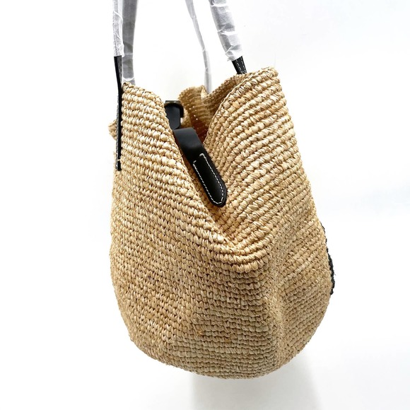 SOLD-POLO Ralph Lauren Raffia Tote Bag - Picture 5 of 11